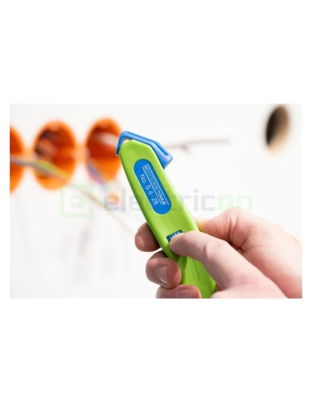 Cuțit dezizolat cablu - S 4 - 28 - Ø 4 - 28 mm, lamă cârlig retractabilă, verde - Weicon 50054328 (10061987)