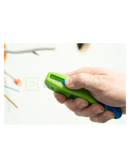 Cuțit dezizolat cablu - S 4 - 28 - Ø 4 - 28 mm, lamă cârlig retractabilă, verde - Weicon 50054328 (10061987)