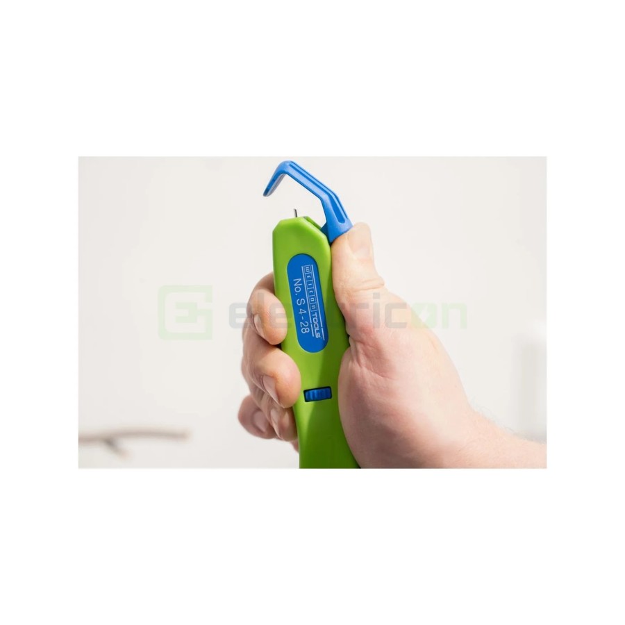 Cuțit dezizolat cablu - S 4 - 28 - Ø 4 - 28 mm, lamă cârlig retractabilă, verde - Weicon 50054328 (10061987)