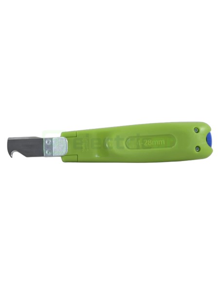 Cuțit dezizolat cablu - 4 - 28 H - Ø 4 - 28 mm, lamă cârlig și capac, verde - Weicon 50053328 (10061991)
