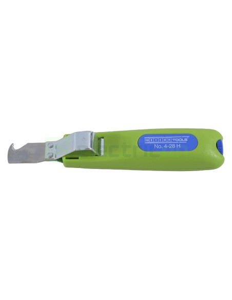 Cuțit dezizolat cablu - 4 - 28 H - Ø 4 - 28 mm, lamă cârlig și capac, verde - Weicon 50053328 (10061991)