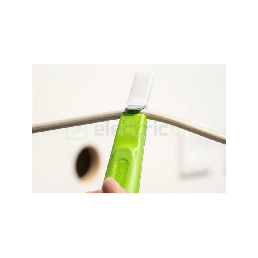Cuțit dezizolat cablu - 4 - 28 H - Ø 4 - 28 mm, lamă cârlig și capac, verde - Weicon 50053328 (10061991)