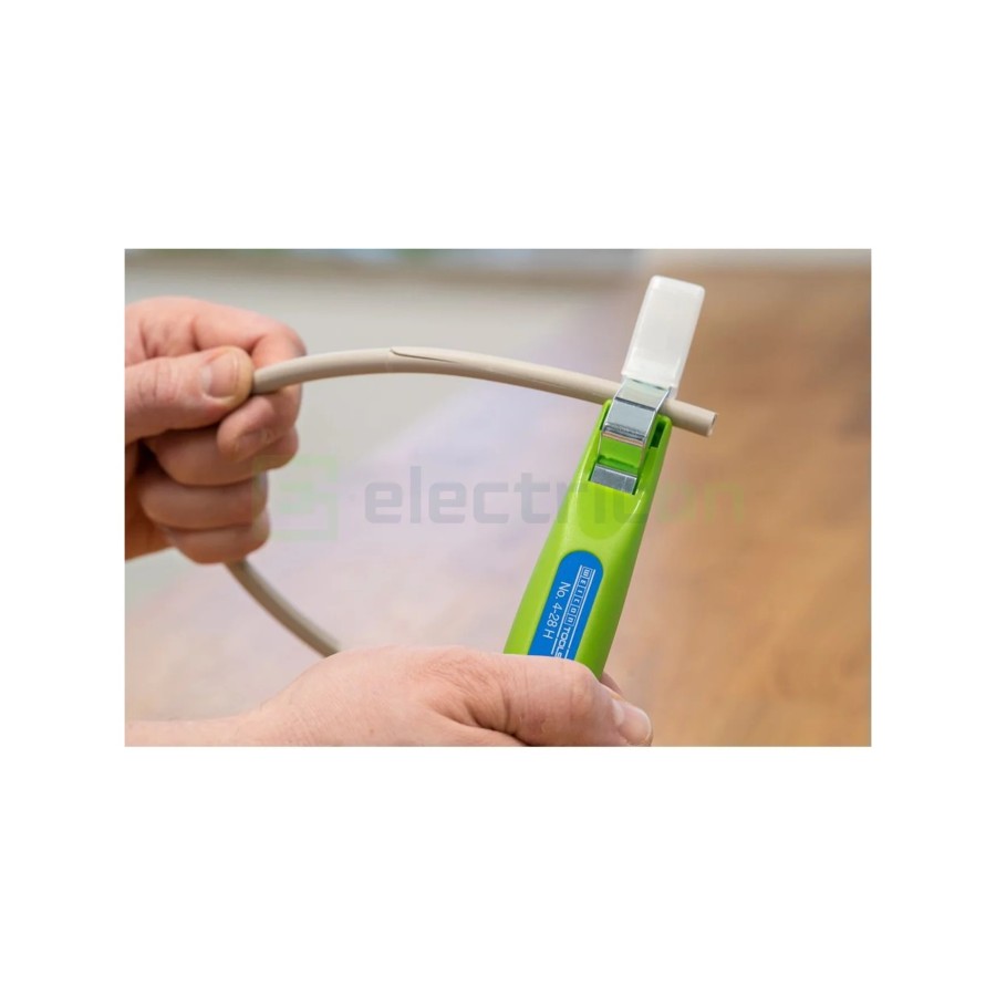 Cuțit dezizolat cablu - 4 - 28 H - Ø 4 - 28 mm, lamă cârlig și capac, verde - Weicon 50053328 (10061991)