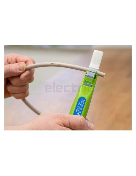 Cuțit dezizolat cablu - 4 - 28 H - Ø 4 - 28 mm, lamă cârlig și capac, verde - Weicon 50053328 (10061991)