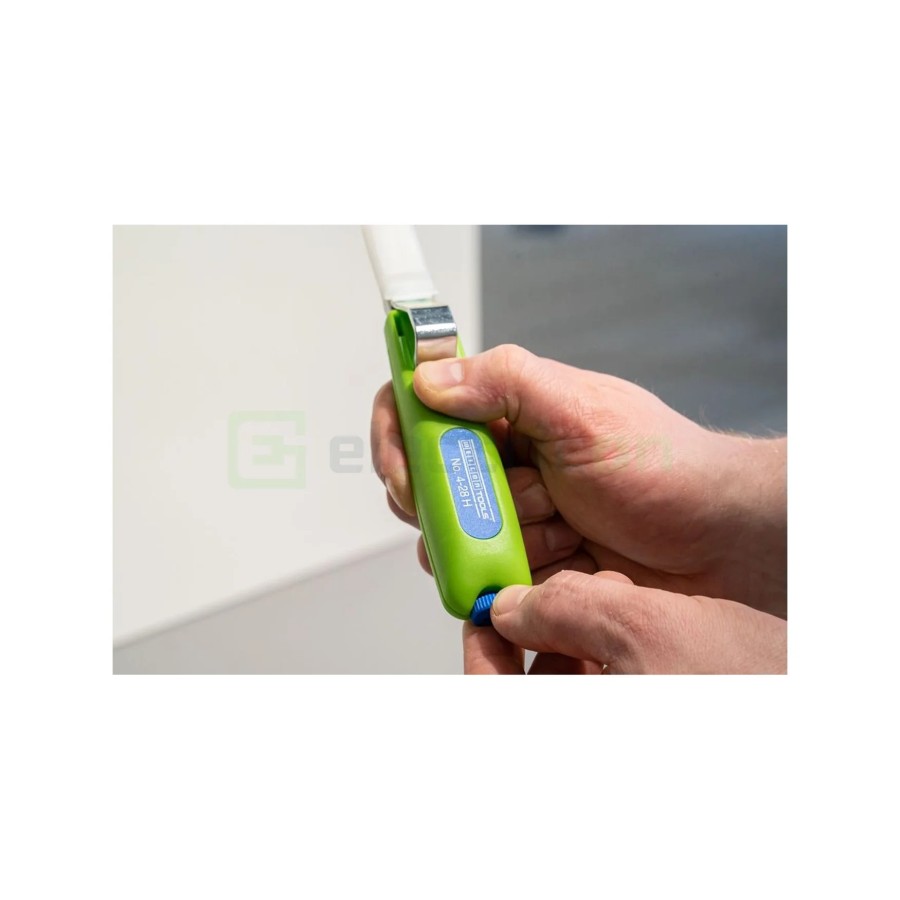 Cuțit dezizolat cablu - 4 - 28 H - Ø 4 - 28 mm, lamă cârlig și capac, verde - Weicon 50053328 (10061991)