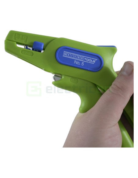 Clește dezizolator - Nr. 5 - conductori lițați și solizi - 0,2-6 mm² - verde - Weicon 10061997