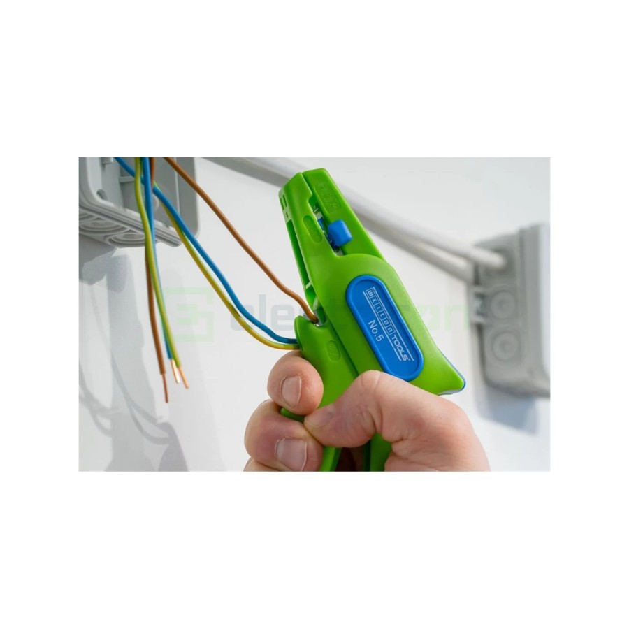 Clește dezizolator - Nr. 5 - conductori lițați și solizi - 0,2-6 mm² - verde - Weicon 10061997