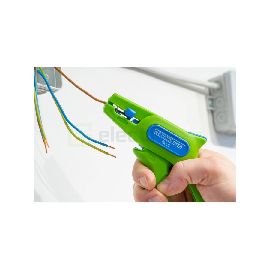 Clește dezizolator - Nr. 5 - conductori lițați și solizi - 0,2-6 mm² - verde - Weicon 10061997
