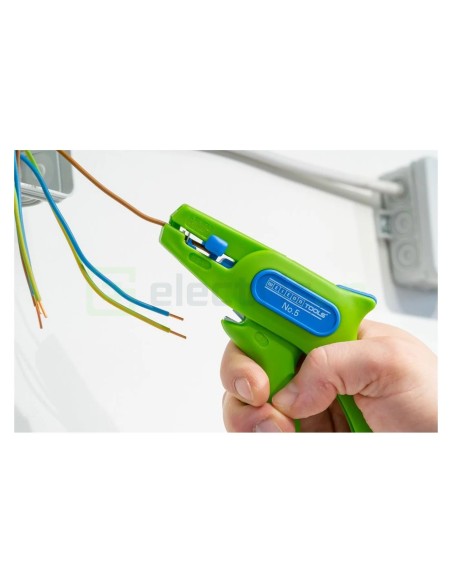 Clește dezizolator - Nr. 5 - conductori lițați și solizi - 0,2-6 mm² - verde - Weicon 10061997