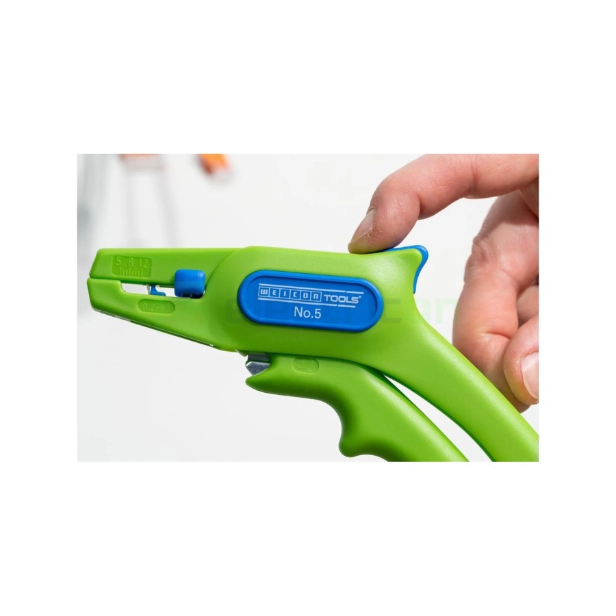 Clește dezizolator - Nr. 5 - conductori lițați și solizi - 0,2-6 mm² - verde - Weicon 10061997
