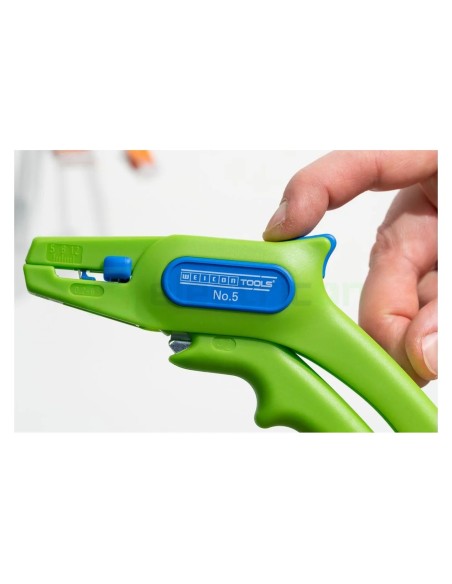 Clește dezizolator - Nr. 5 - conductori lițați și solizi - 0,2-6 mm² - verde - Weicon 10061997
