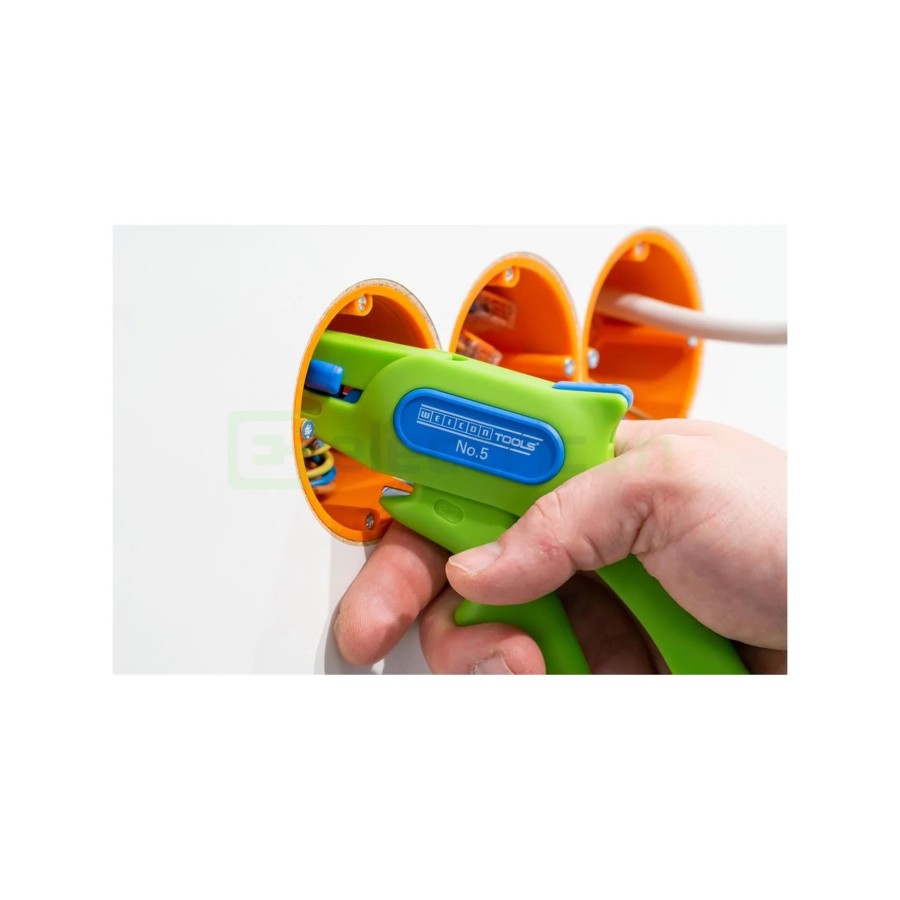 Clește dezizolator - Nr. 5 - conductori lițați și solizi - 0,2-6 mm² - verde - Weicon 10061997