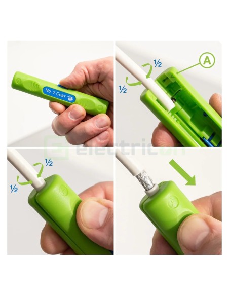 Dezizolator coaxial – Coax Stripper No. 2 – Ø 4,8-7,5 mm – verde – Weicon – 10062004