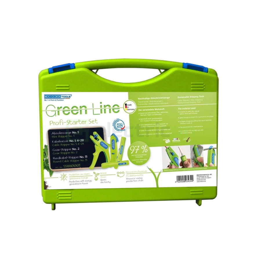 Trusă scule - Starter Set Pro - gama Verde unelte dezizolat esențiale - Weicon 52881001 (10062018)