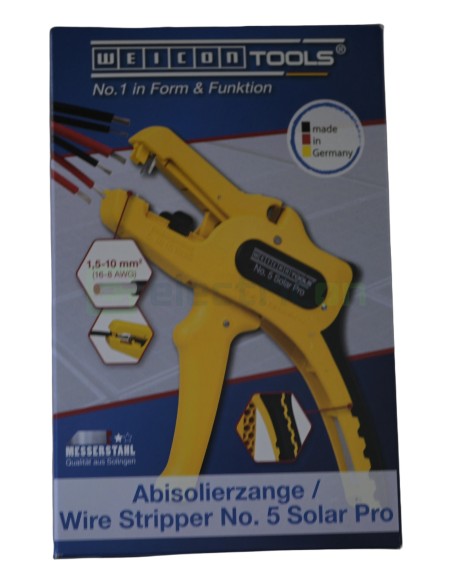 Clește dezizolator - Pro Solar - cabluri fotovoltaice - 1,5-10 mm² - albastru - Weicon 51002007