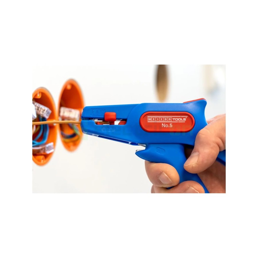 Clește dezizolator - Nr. 5 - conductori lițați și solizi - 0,2-6 mm² - albastru Weicon 10006786
