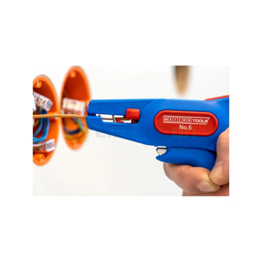 Clește dezizolator - Nr. 5 - conductori lițați și solizi - 0,2-6 mm² - albastru Weicon 10006786