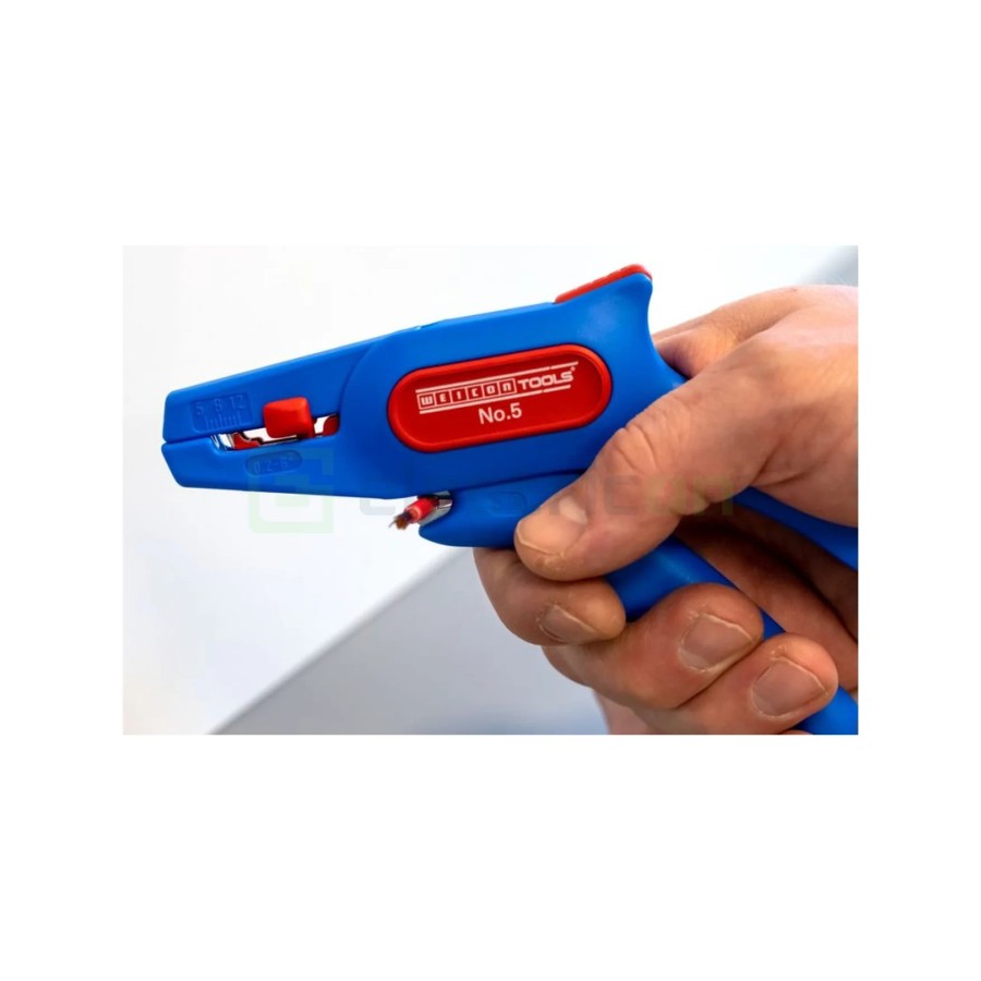 Clește dezizolator - Nr. 5 - conductori lițați și solizi - 0,2-6 mm² - albastru Weicon 10006786