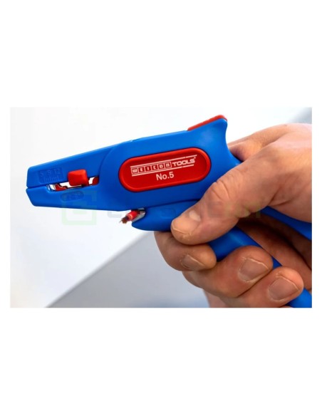 Clește dezizolator - Nr. 5 - conductori lițați și solizi - 0,2-6 mm² - albastru Weicon 10006786