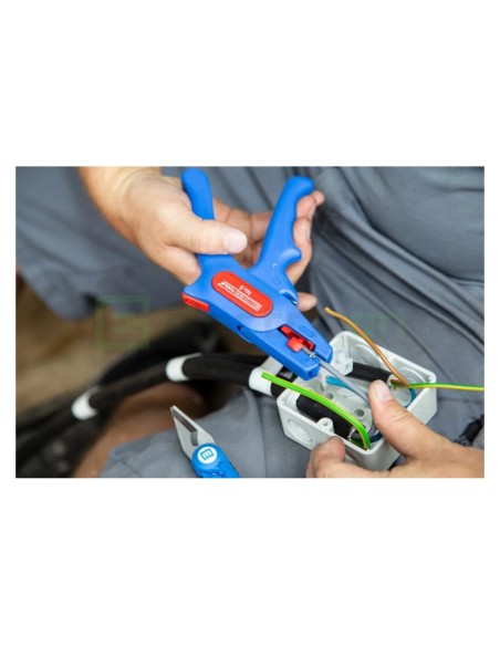 Clește dezizolator - Nr. 5 - conductori lițați și solizi - 0,2-6 mm² - albastru Weicon 10006786
