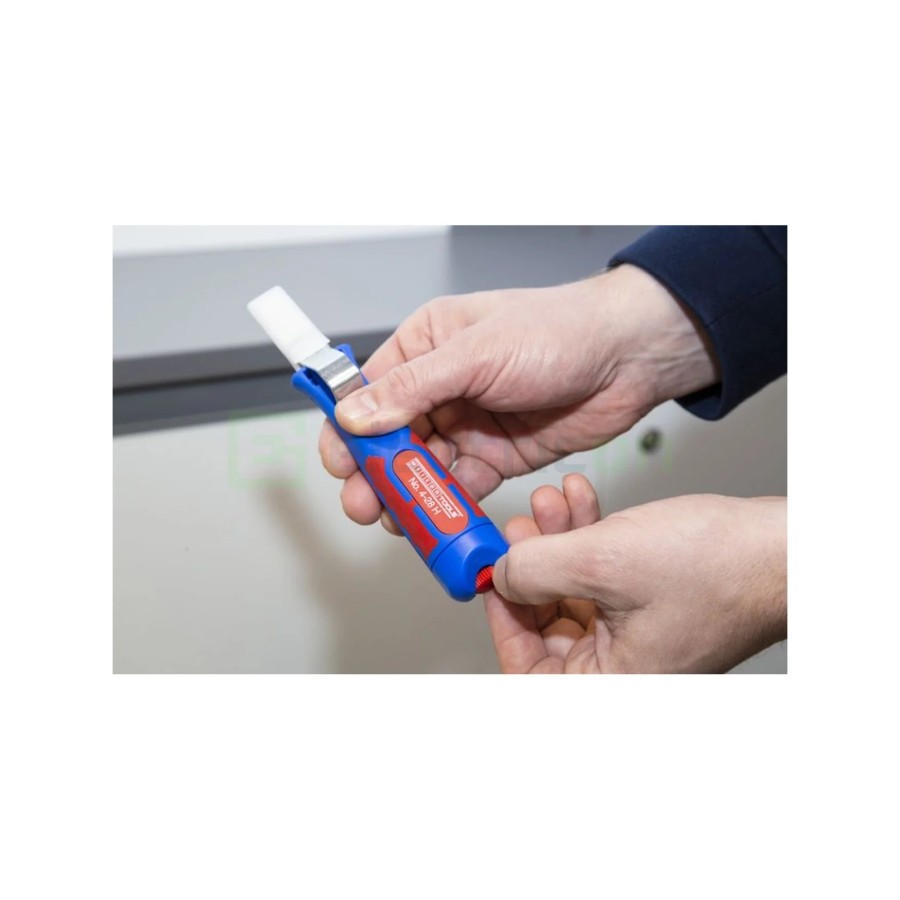 Cuțit dezizolat cablu - 4 - 28 H - Ø 4 - 28 mm, lamă cârlig și capac (Albastru) - Weicon 50056328 (10012844)