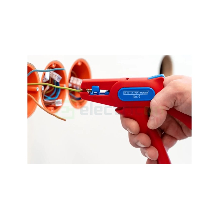 Clește dezizolator - Nr. 6 - izolat 1000V (VDE) - 0,2-6 mm² - roșu - Weicon 10014847