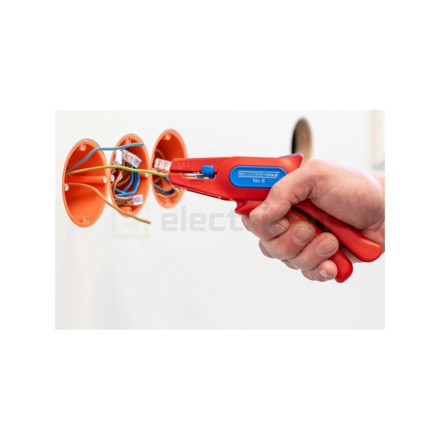 Clește dezizolator - Nr. 6 - izolat 1000V (VDE) - 0,2-6 mm² - roșu - Weicon 10014847
