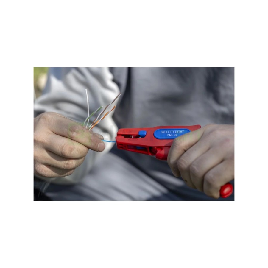 Clește dezizolator - Nr. 6 - izolat 1000V (VDE) - 0,2-6 mm² - roșu - Weicon 10014847