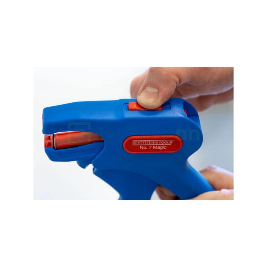 Clește dezizolator - Nr. 7 Magic - cabluri flexibile/solide - 0,5-16 mm² / 0,5-10 mm² - albastru - Weicon 51000007