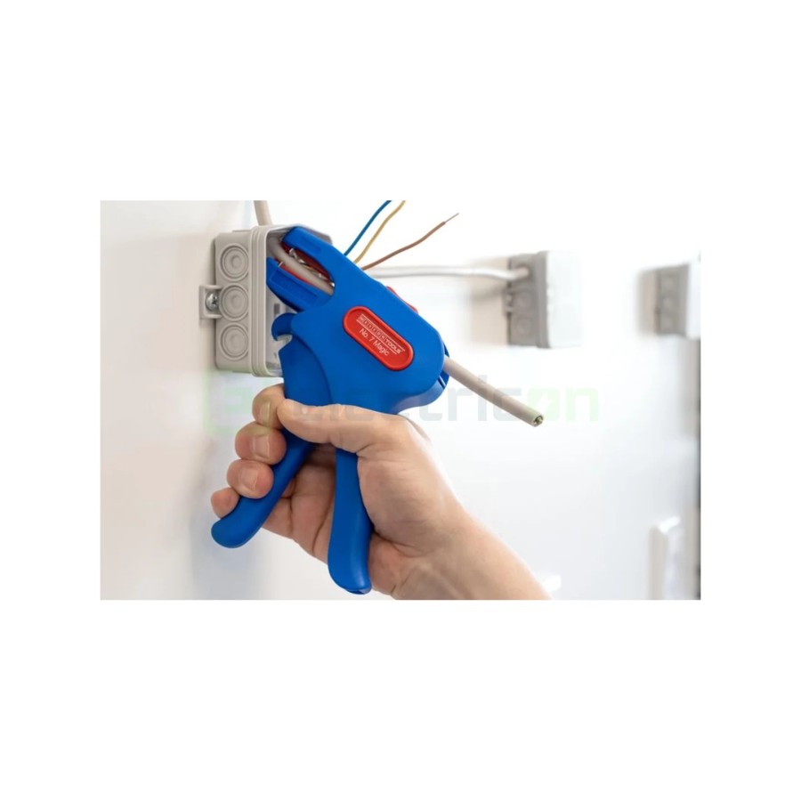 Clește dezizolator - Nr. 7 Magic - cabluri flexibile/solide - 0,5-16 mm² / 0,5-10 mm² - albastru - Weicon 51000007