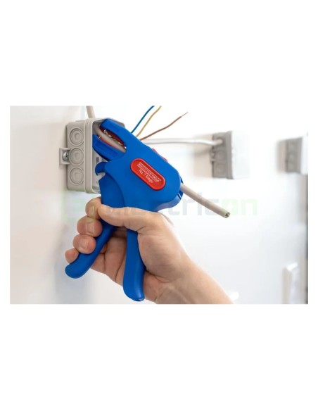 Clește dezizolator - Nr. 7 Magic - cabluri flexibile/solide - 0,5-16 mm² / 0,5-10 mm² - albastru - Weicon 51000007