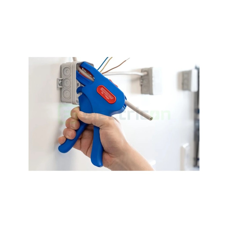 Clește dezizolator - Nr. 7 Magic - cabluri flexibile/solide - 0,5-16 mm² / 0,5-10 mm² - albastru - Weicon 51000007
