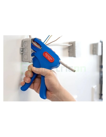 Clește dezizolator - Nr. 7 Magic - cabluri flexibile/solide - 0,5-16 mm² / 0,5-10 mm² - albastru - Weicon 51000007