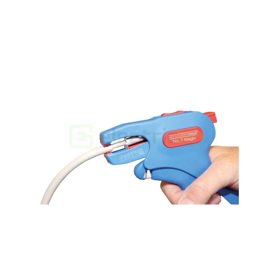 Clește dezizolator - Nr. 7 Magic - cabluri flexibile/solide - 0,5-16 mm² / 0,5-10 mm² - albastru - Weicon 51000007