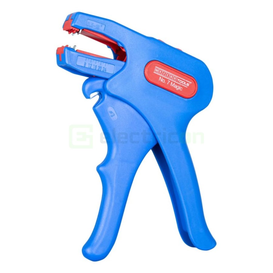Clește dezizolator - Nr. 7 Magic - cabluri flexibile/solide - 0,5-16 mm² / 0,5-10 mm² - albastru - Weicon 51000007
