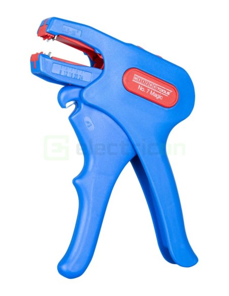 Clește dezizolator - Nr. 7 Magic - cabluri flexibile/solide - 0,5-16 mm² / 0,5-10 mm² - albastru - Weicon 51000007