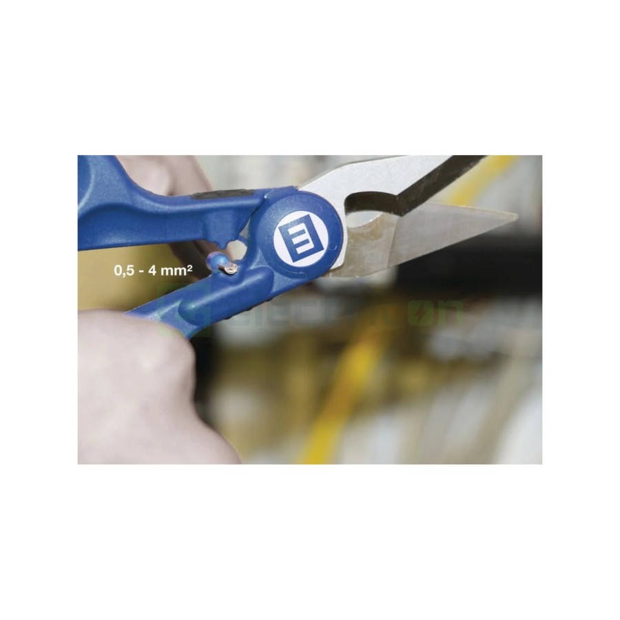 Foarfecă electrician - Nr. 35 - mâner bicomponent, funcție de dezizolare și sertizare - Weicon 51100035 (10039667)