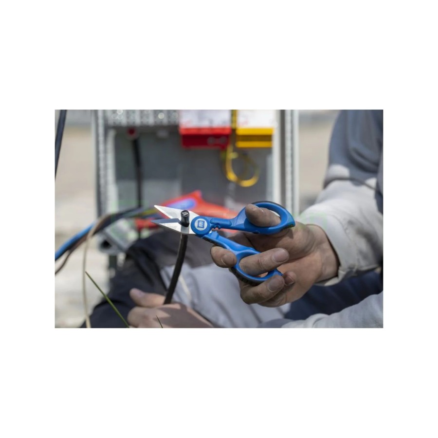 Foarfecă electrician - Nr. 35 - mâner bicomponent, funcție de dezizolare și sertizare - Weicon 51100035 (10039667)