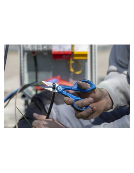 Foarfecă electrician - Nr. 35 - mâner bicomponent, funcție de dezizolare și sertizare - Weicon 51100035 (10039667)