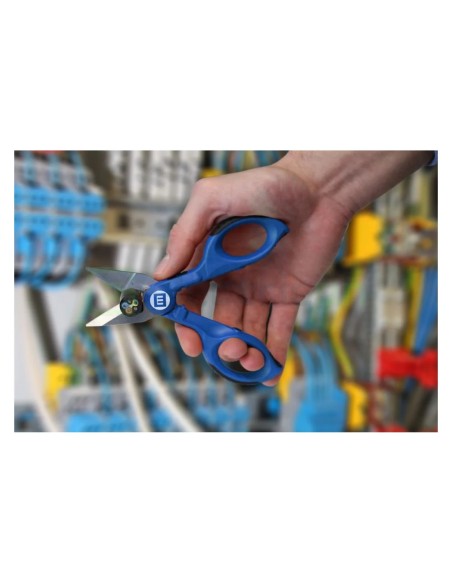 Foarfecă electrician - Nr. 35 - mâner bicomponent, funcție de dezizolare și sertizare - Weicon 51100035 (10039667)