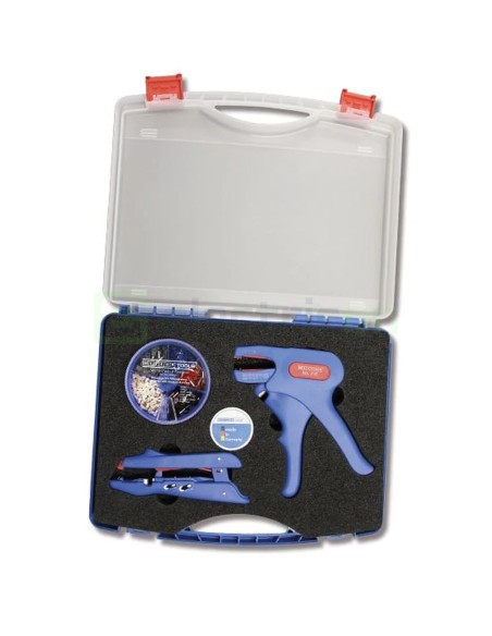 Geantă scule echipată - set Crimp-Set - include foarfecă, dezizolator și 400 ferule - Weicon 10039670
