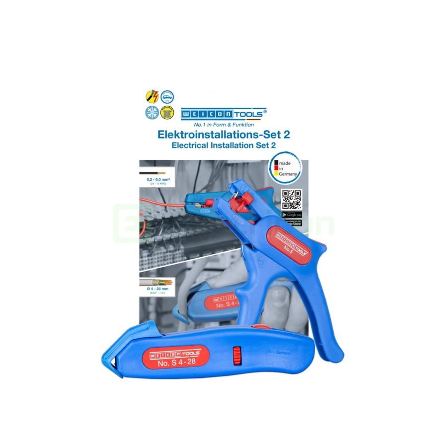 Set instalații electrice - Nr. 2 - 2 piese (dezizolator și cuțit cablu) - Weicon 52881002 (10039676)