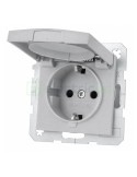 Priză - Schuko - capac - încastrat - aluminiu mat - IP44 - Berker S.1/R.x - 47241404