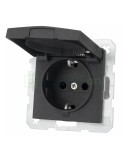 Priză - Schuko - capac - încastrat - antracit mat - IP44 - Berker S.1 - 47241606