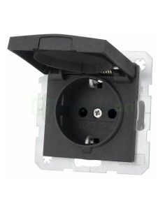 Priză - Schuko - capac - încastrat - antracit mat - IP44 - Berker S.1 - 47241606
