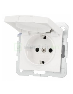Priză - Schuko - capac protecție copii - Berker S.1 - alb - IP44 - 47241909