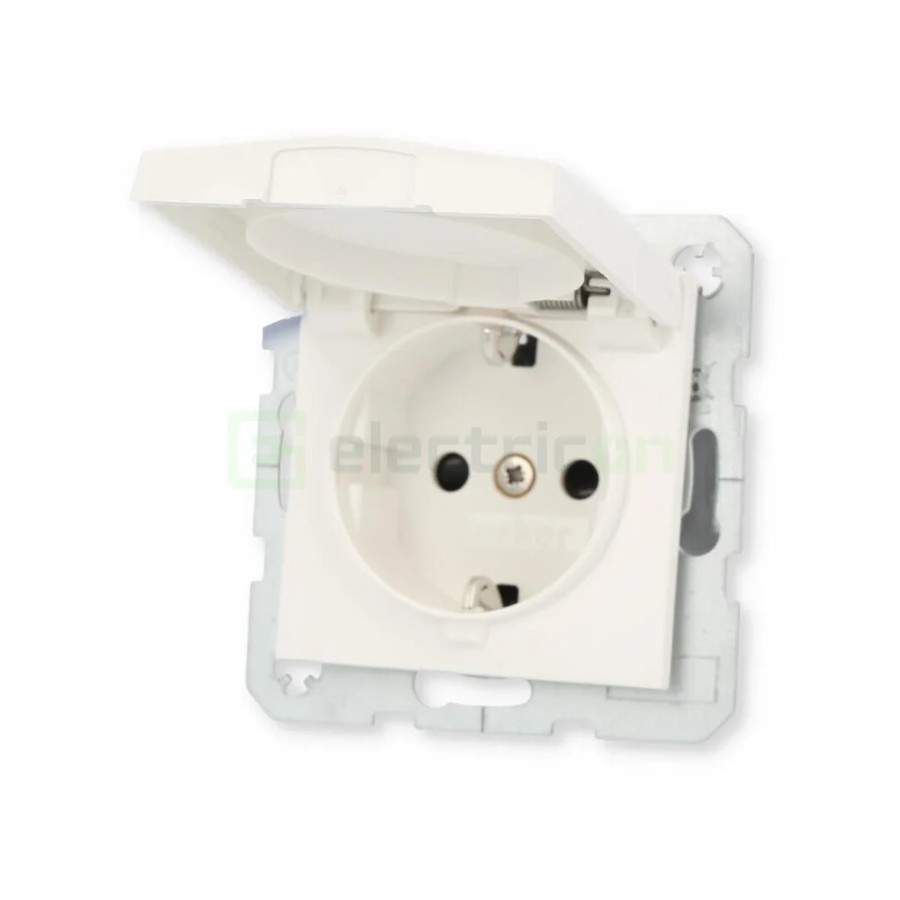 Priză - Schuko - capac - încastrat - alb - IP44 - Berker S.1/B.x - 47248989