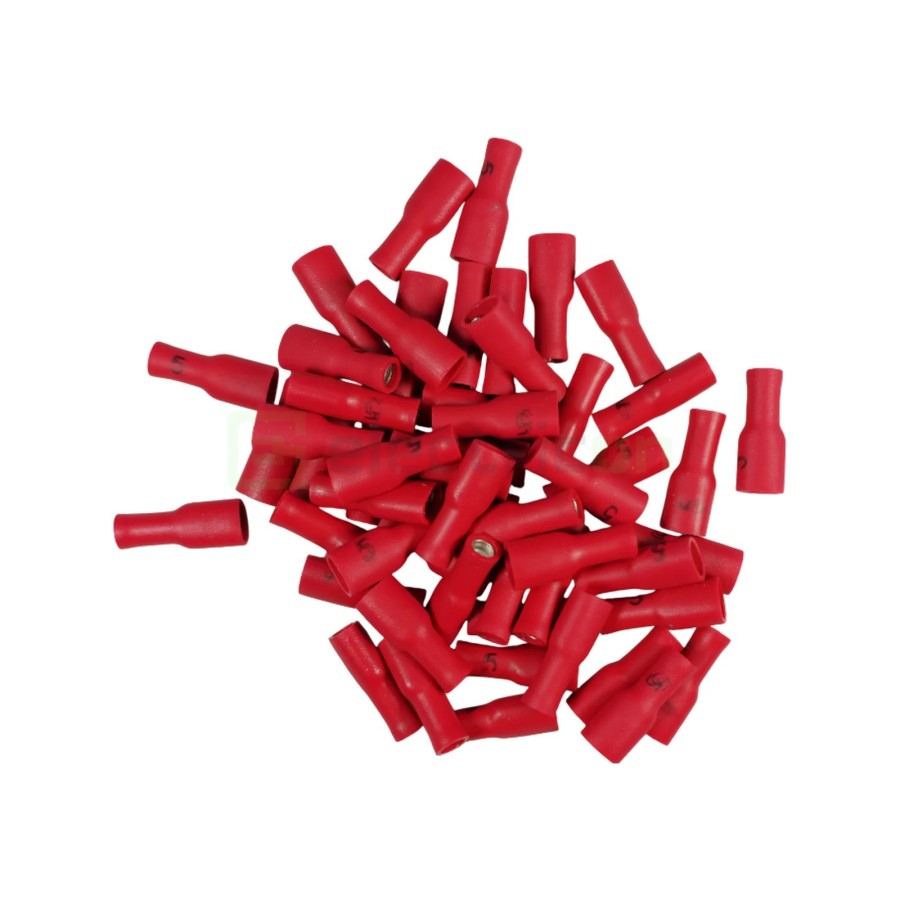 Papuc izolat - 4.8x0.5 mm - pentru cabluri 0,5 - 1,5 mm², roșu, material CuZn - Forch 3709 858
