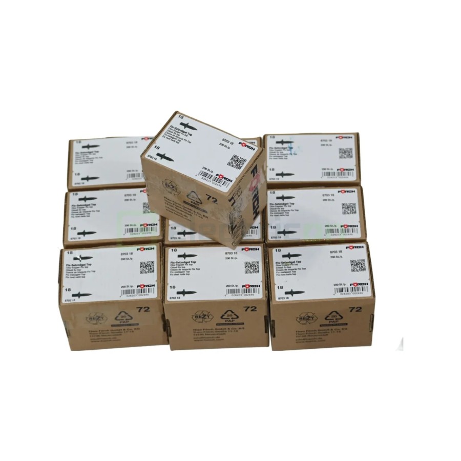 Pachet Ciocan + Dorn + 2000 cuie cu striații de 18mm + 10 role textile pentru pozat instalații electrice Forch 8703102