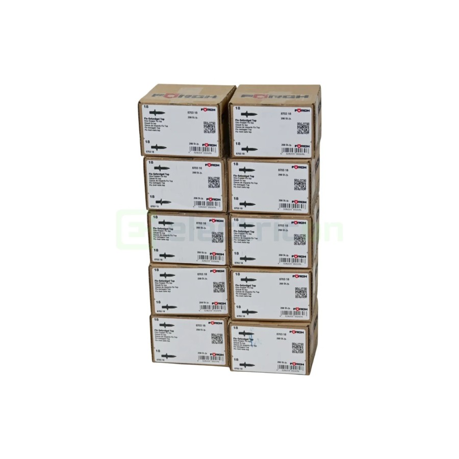 Pachet Ciocan + Dorn + 2000 cuie cu striații de 18mm + 10 role textile pentru pozat instalații electrice Forch 8703102